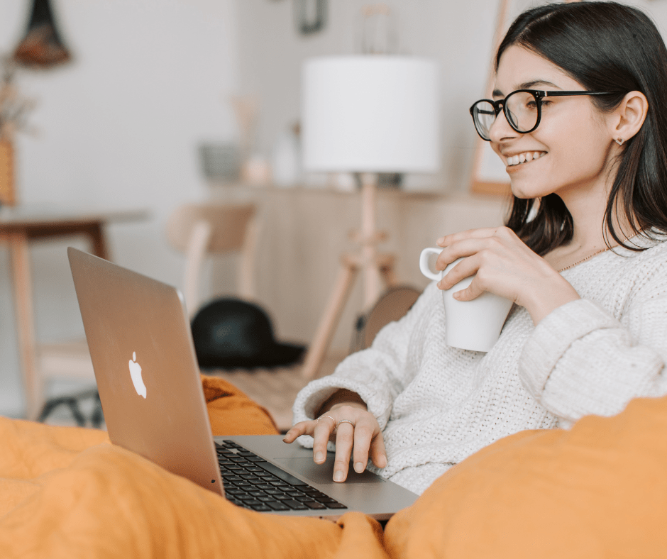 Woman in an online therapy session